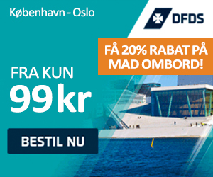 2 for 1 Bookingkode til DFDS Oslo færgen
